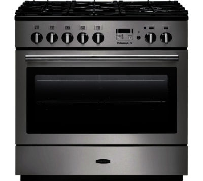RANGEMASTER  Professional FX 90 Dual Fuel Range Cooker - Stainless Steel & Chrome